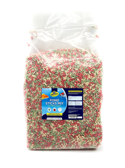 HERONS - Pond Sticks Mix Ultralight 40L - Floating Sticks for Koi, Carp and Coldwater Fish - Immune System Boost - With Spirulina and Paprika - Complete Feed for Pond Fish - 3 KG