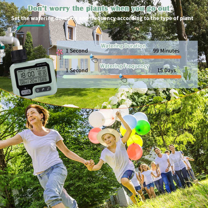 Johgee Water Timer, Watering Computer, Control Irrigation System for Garden Lawn, Automatic Irrigation, Rain Delay, Manual Control and Child Lock