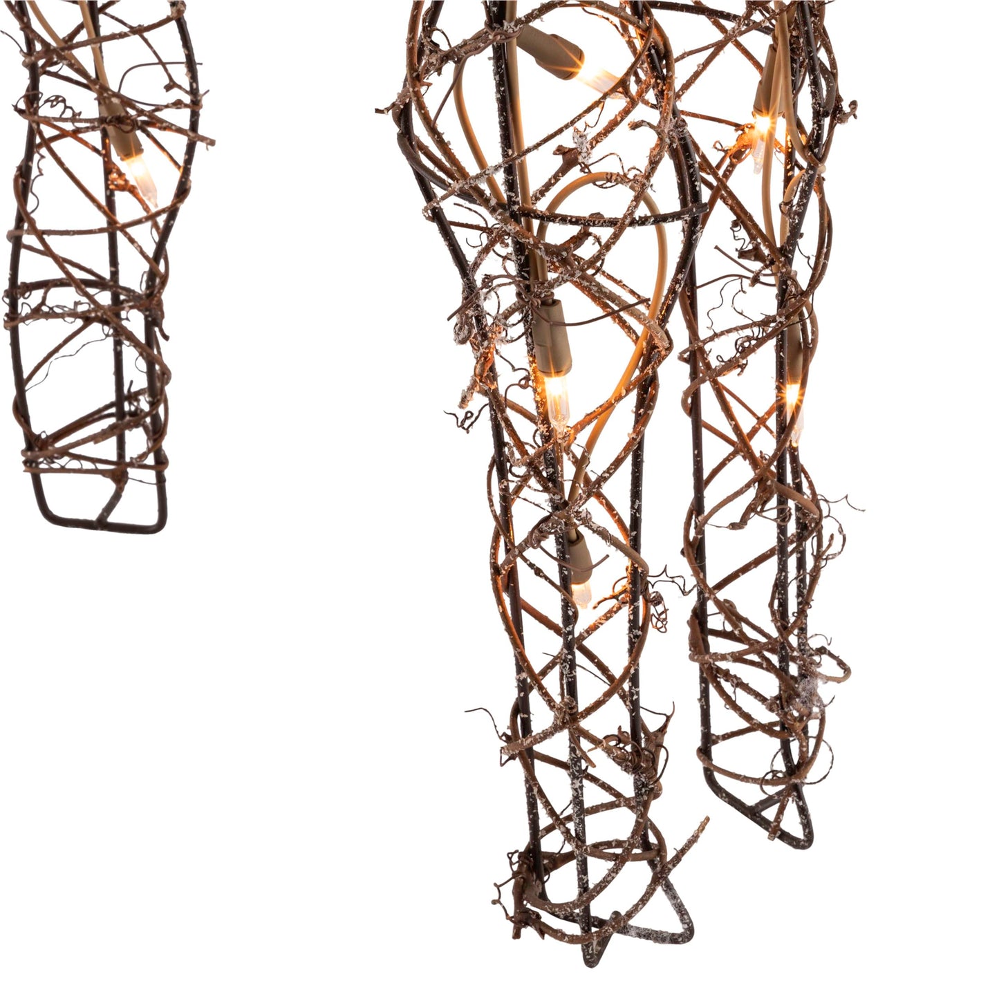 Alpine Corporation 35" Tall Outdoor Lighted Rattan Reindeer Christmas Yard Decoration with 60 Warm White LED Lights for Lawn Display, Brown