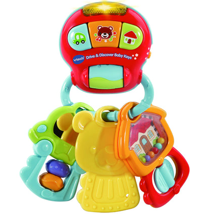 VTech Drive & Discover Keys, Rattle Toy with Sounds and Phrases, Learning Toy for Sensory Play, Baby Teether with Interactive Features, Suitable for Girls and Boys from 0 Months
