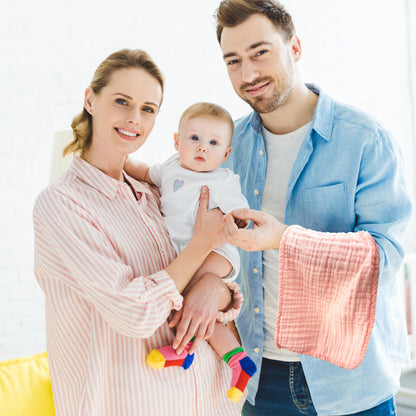 BAMBOO QUEEN 12 Pack Muslin Burp Cloths - Large 20" x 10", Ultra Absorbent 100% Cotton for Baby Drool and Messes - Soft, Gentle Baby Burp Rag for Boys & Girls -Pink, Purple, Sakura Series