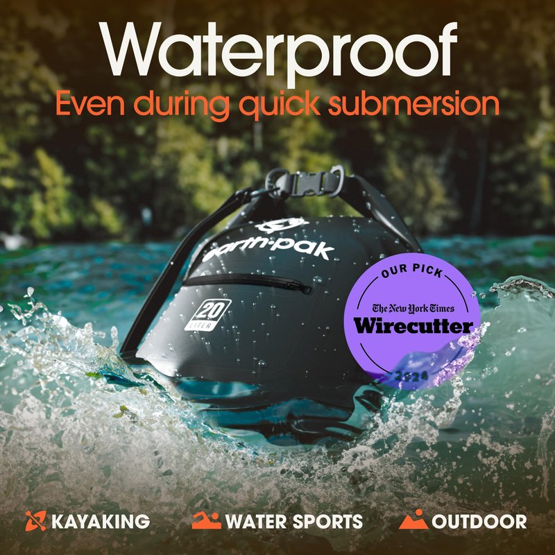 Earth Pak Waterproof Dry Bag - Roll Top Waterproof Backpack Sack Keeps Gear Dry for Kayaking, Beach, Rafting, Boating, Hiking, Camping and Fishing with Waterproof Phone Case