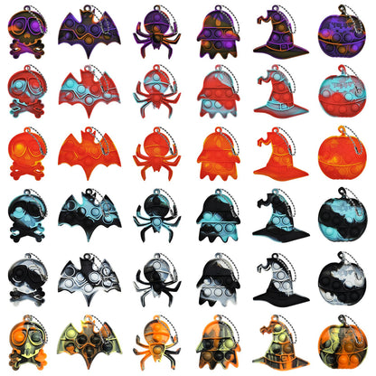 36-Pack Christmas Mini Pop Keychain Fidget Toys, Christmas Day Gifts for Kids Mini Pop Bubble Christmas ,Party Favors Silicone Fidget Keychain Fidget Toy