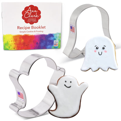 Ann Clark Cookie Cutters Halloween Ghost Cookie Cutters 2-Pc Set Made in USA, 3", 3.5"