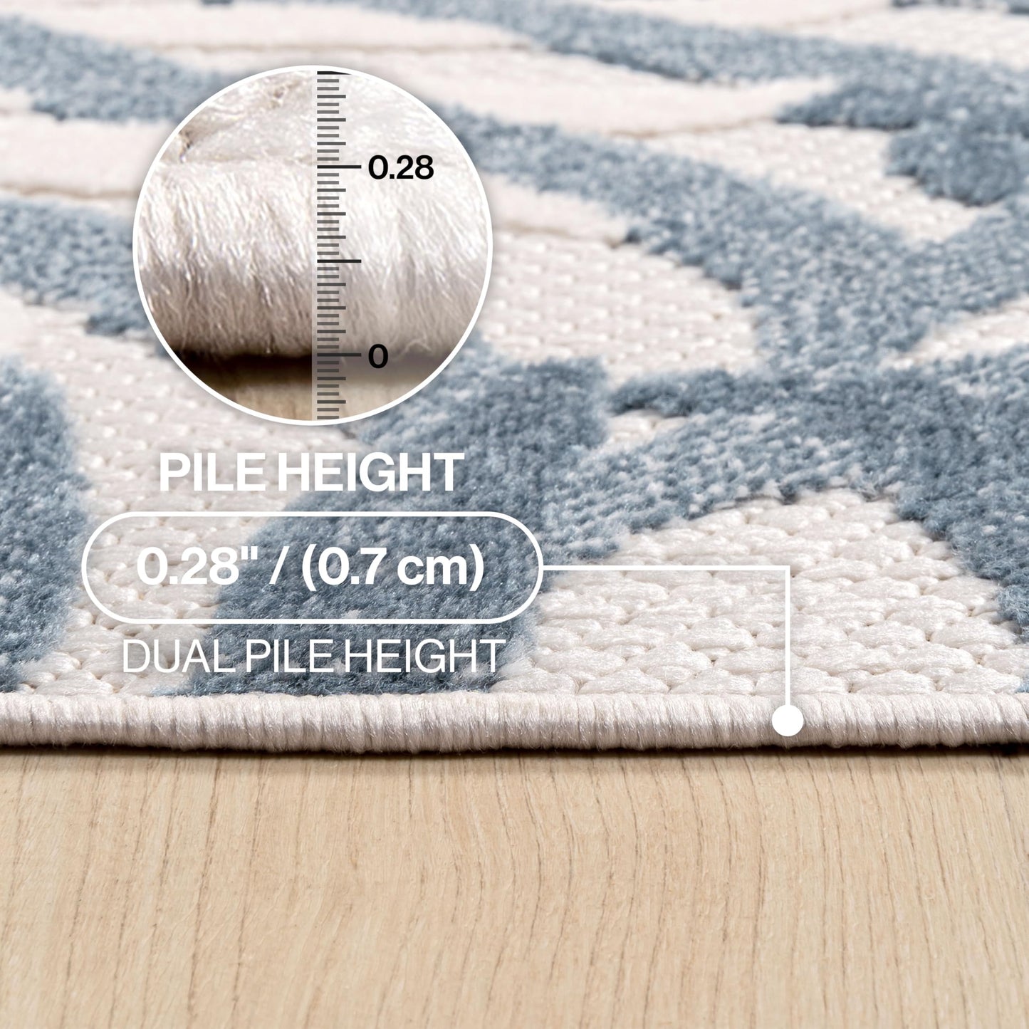 JONATHAN Y Tropics Palm Leaves Indoor Outdoor Area Rug 8X10 Cream/Dark Blue, Boho for Backyard, Patio, Porch, Easy-Cleaning, High Traffic, Pet-Friendly, Non-Shedding (AMC100F-8)