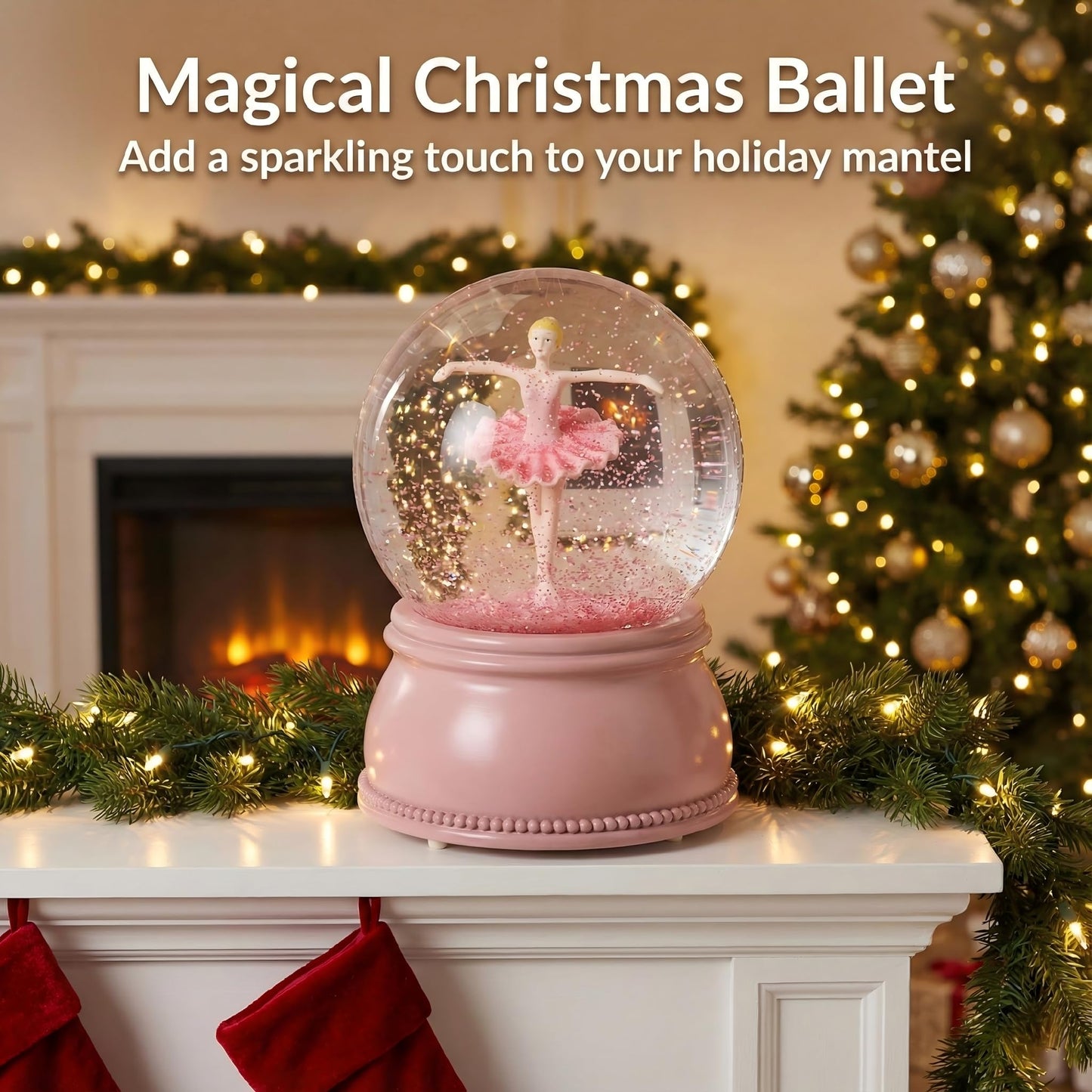 Ballerina Snow Globes for Girls, Christmas Snow Globes for Kids, Musical Snowglobe for Women Adults, Ballet Music Box Recital Gifts for Daughter Granddaughter
