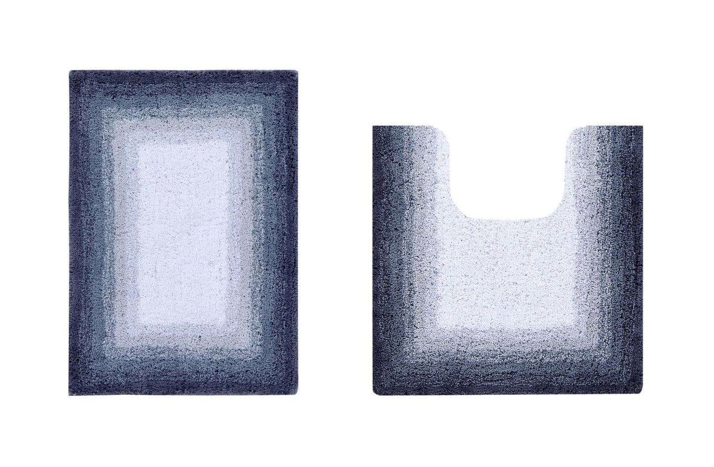 Better Trends Torrent Collection 100% Cotton 2 Piece Set (17" x 24" | 20" x 20") Bath Rug Set, Gray