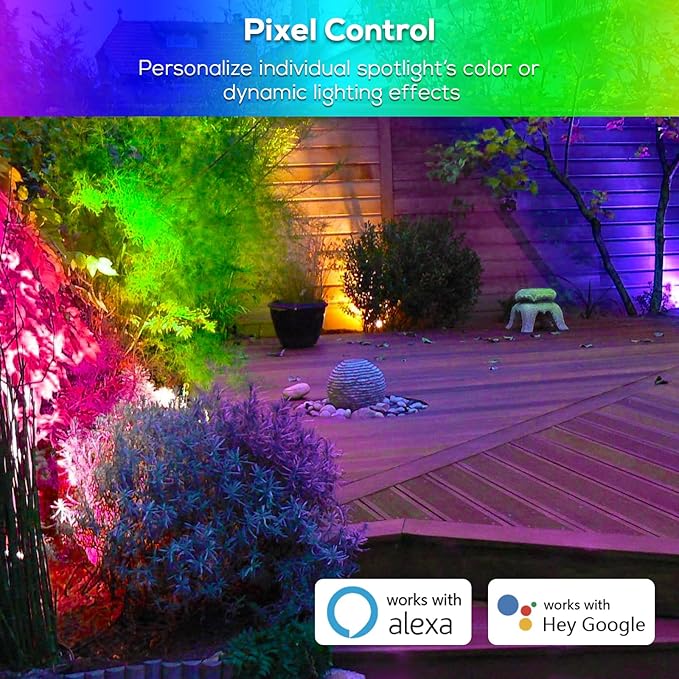 ZYAN 8 Pack 36W Smart Landscape Lights, Color Changing Landscape Spotlights, Compatible with Alexa