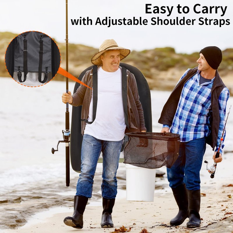 Xproutdoor Fishing Float Tube with Adjustable Backpack Straps, Storage Pockets, Fish Ruler, Fly Fishing Boat with Pump, Oar, Rod Holder and, Fins
