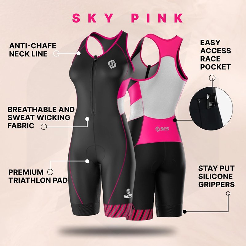 Triathlon Suits for Women - One Piece Pro Trisuit with Premium Fabric | No Shelf Bra, Comfortable Fit