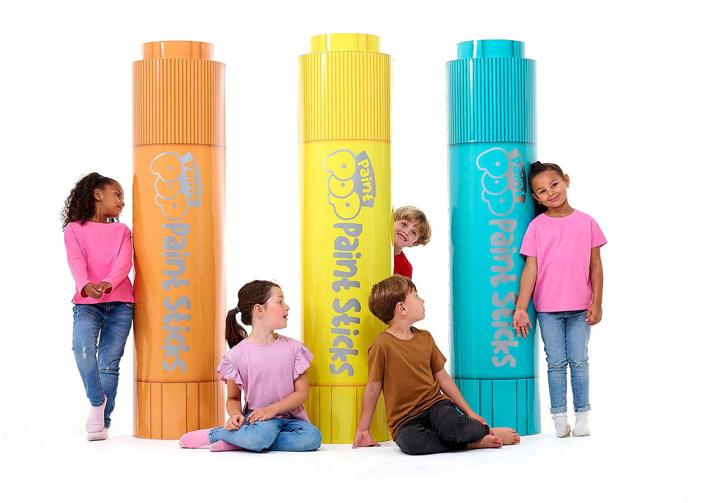Paint Pop - Paint Sticks For Kids - 20 Pack Assorted Colours & Fun Storage Tub - Twist & Paint, Mess-Free, Fast Drying Action, Easy Clean Up, Vibrant Colours, Multi-Surface