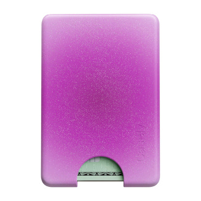 Casely MagWallet | Starfish Wishes | Coral Pink Shimmer | Slim Wallet Card Holder | Compatible with MagSafe | Soft-Touch Hard Silicone | Holds Up to 3 Cards