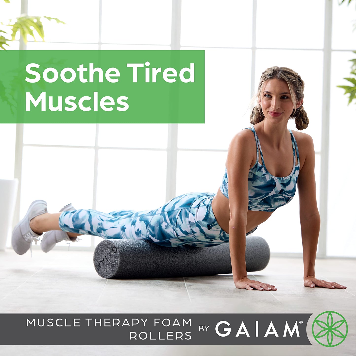 Gaiam Restore Foam Roller for Muscle Massage - Textured Muscle Massager for Stimulation, Total Body Pain Relief for Back, Neck, Foot, Calf, Leg, Arm - Deep Tissue Massager for Sore Muscles (18 Inches)