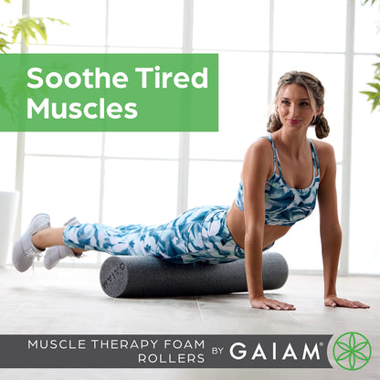 Gaiam Restore Foam Roller for Muscle Massage - Textured Muscle Massager for Stimulation, Total Body Pain Relief for Back, Neck, Foot, Calf, Leg, Arm - Deep Tissue Massager for Sore Muscles (18 Inches)