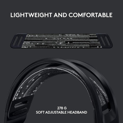 Logitech G733 Lightspeed Wireless Gaming Headset, Suspension Headband, Lightsync RGB, Blue VO!CE Mic, PRO-G Audio – Black, Gaming Headset Wireless, PC, PS5, PS4, Switch Compatible