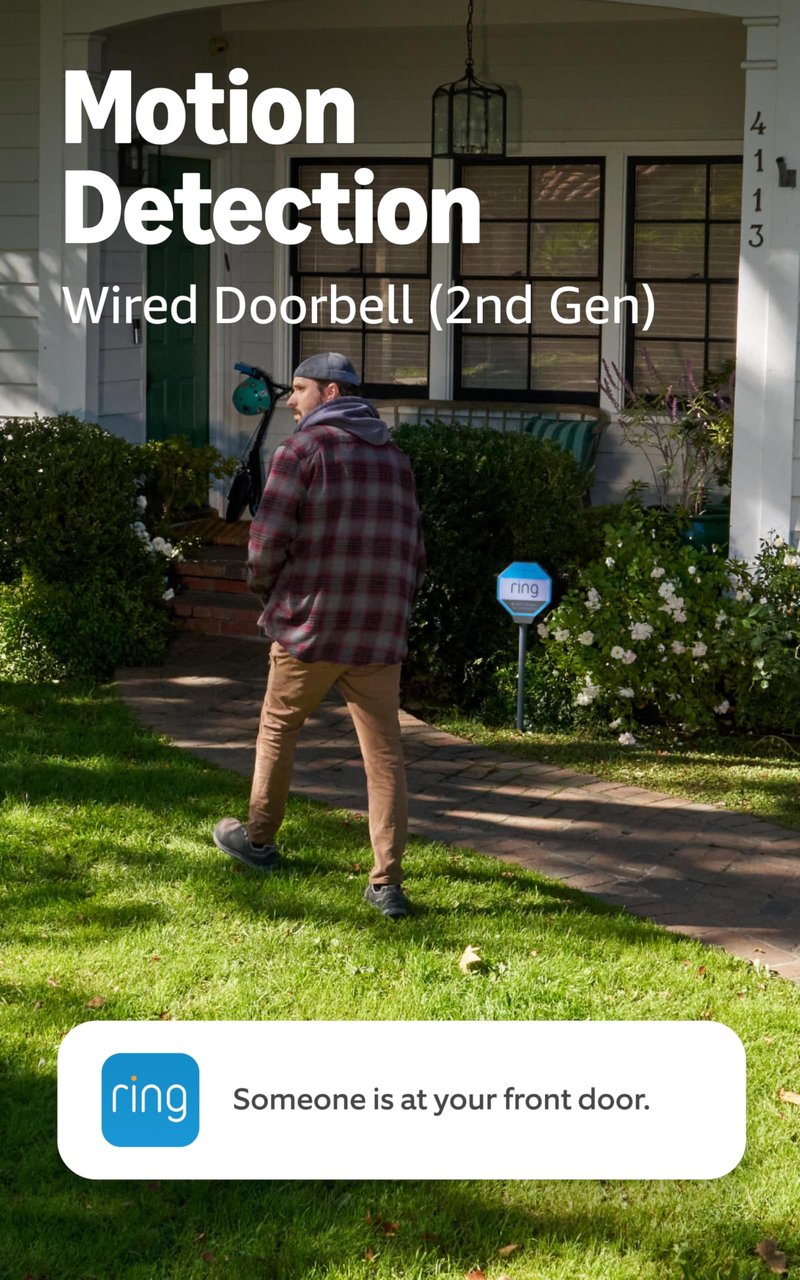 Ring Wired Doorbell (newest model), Speckled Gray with Chime (newest model), White