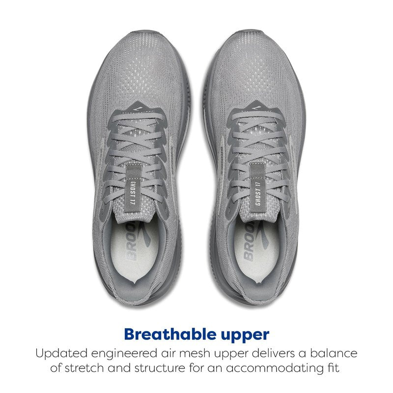 Brooks Men’s Ghost 17 Neutral Running Shoe - Primer Gray/Oyster Mushroom - 7 Medium