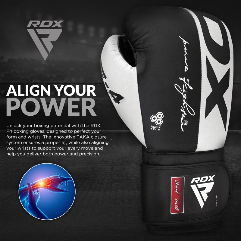RDX Boxing Gloves, Maya Hide Leather Training Gloves for Muay Thai, Kickboxing, Sparring, Punch Bag, Punching Bag, Kickboxing Gloves, Martial Arts Training, Home Gym, Men, Women, 8 10 12 14 16 oz