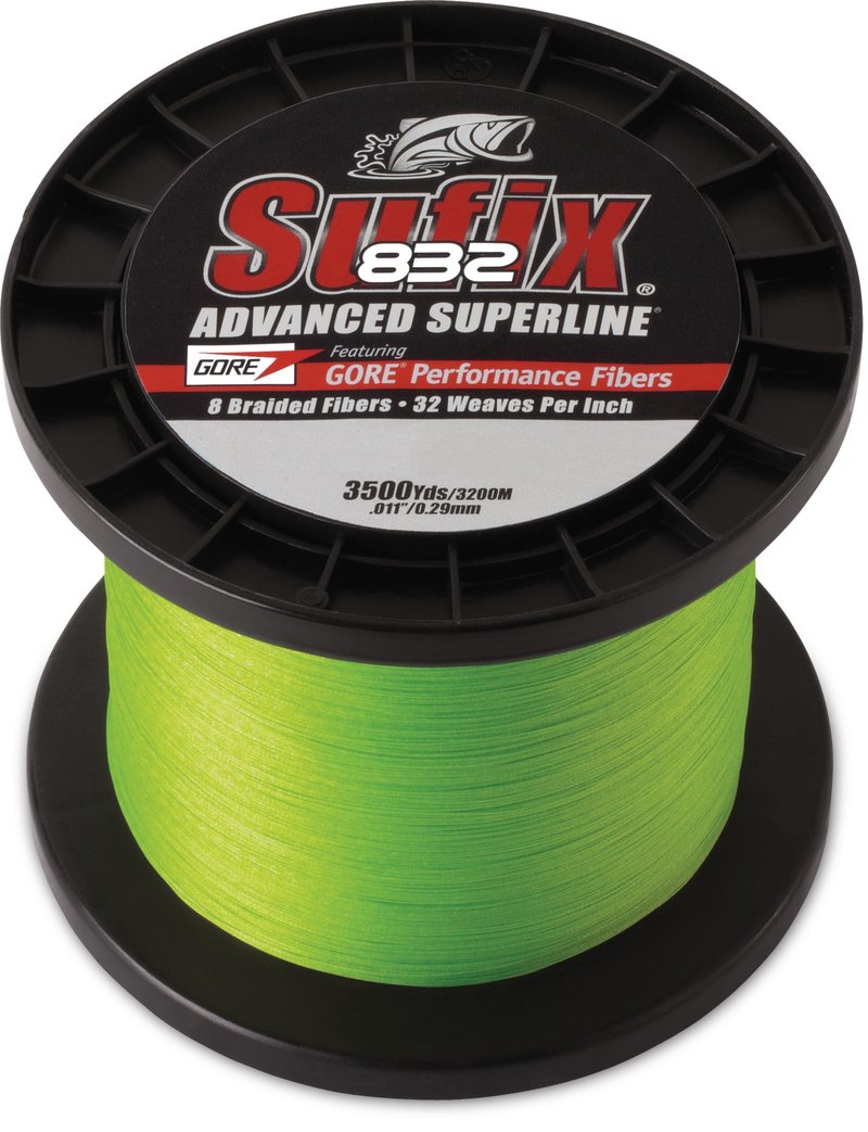 Sufix 832 Braid Line-3500 Yards (Neon Lime, 80-Pound)