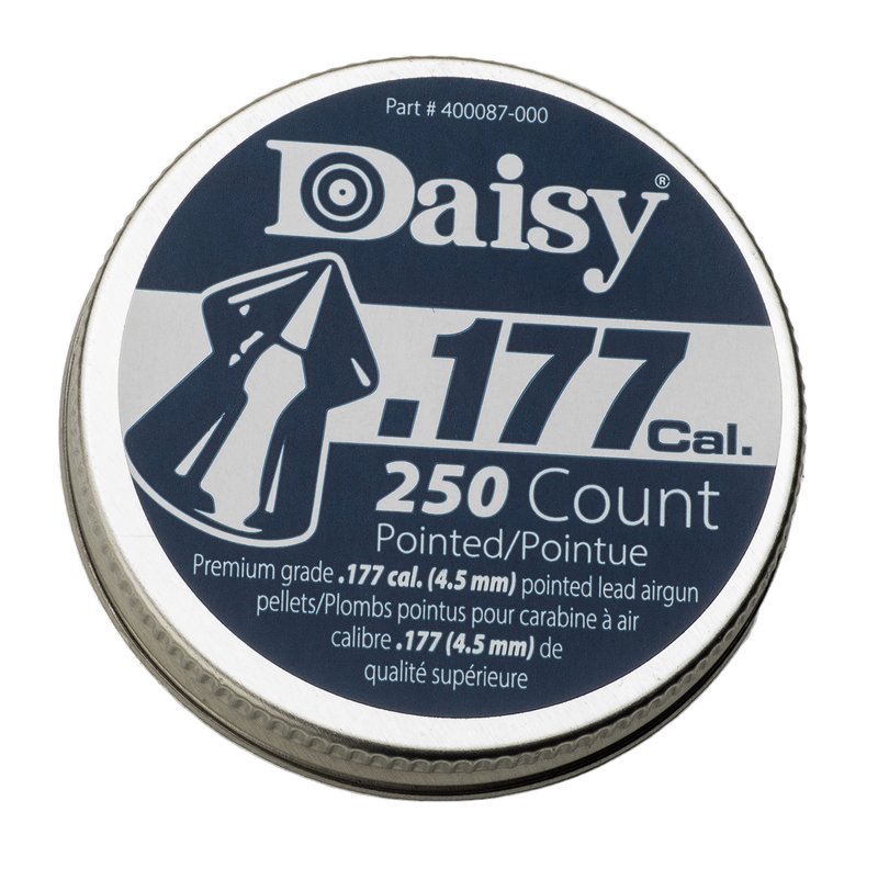 Daisy, Max Precision .177 Cal Pellet Ammunition, 7.2 Grains, Pointed, 250ct, .177 Caliber, 987777-406