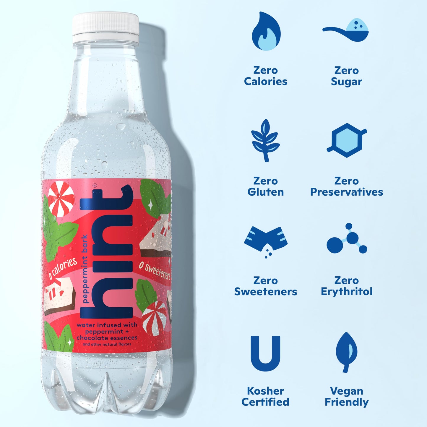 Hint Fruit-Infused Bottled Water, Winter Variety Pack - Sugar Free Flavored Water with Zero Calories, Naturally Flavored, and No Artificial Sweeteners - 16 Fl Oz (Pack of 12)