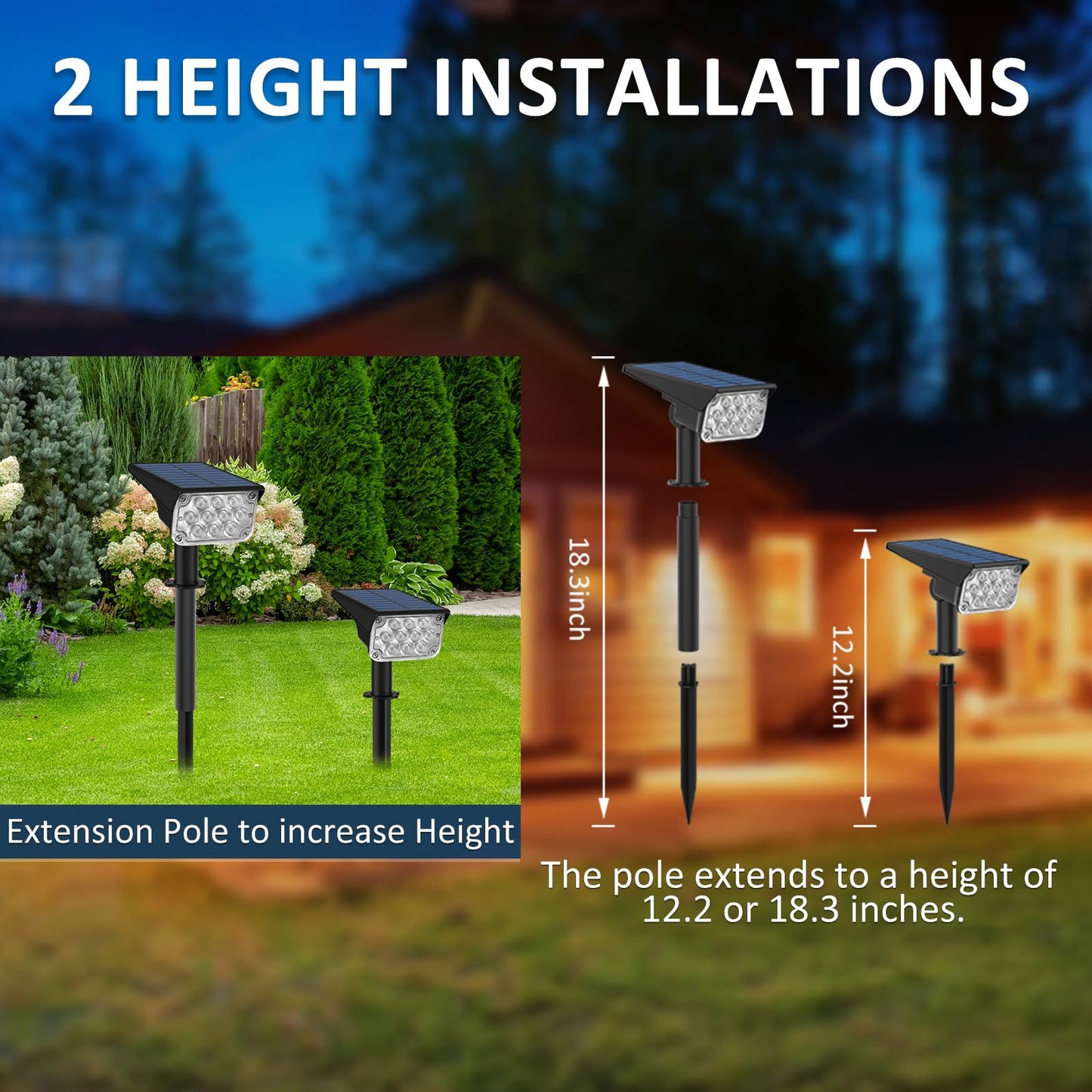 T-SUNUS Halloween Green Solar Spot Lights Outdoor, Landscape Spotlights 2 Modes Dusk to Dawn Waterproof IP65 for Accent Uplighting Christmas Tree St. Patrick's Day Yard Statue Graveyard Driveway Flag