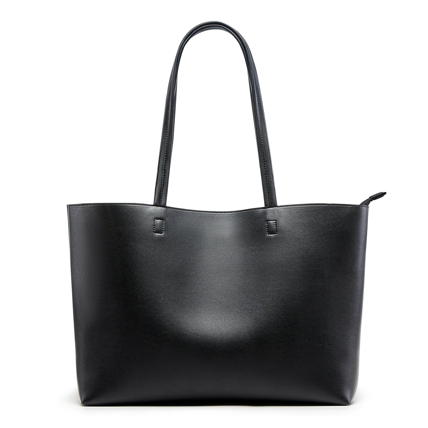 KALIDI Tote Bag Handbags for Women Large shoulder bag with Zipper Waterproof PU Women's Totes Ladies Bag for Work School Travel Daily Use (Black)