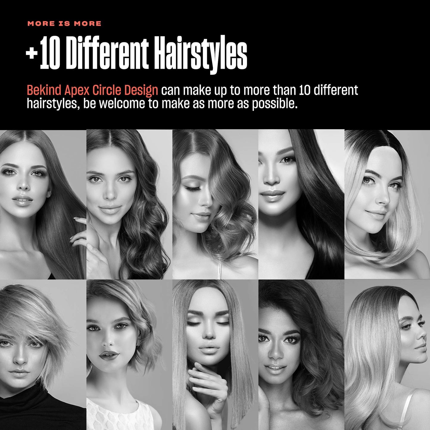 Bekind Apex 2-in-1 Hair Straightener Flat Iron | 1“ 460°F Straightener and Curler for All Hairstyles | UltraSmooth Tech | 15s Fast Heating & Temp Memory | Gift Set for Girls Wome (Galaxy Gray)