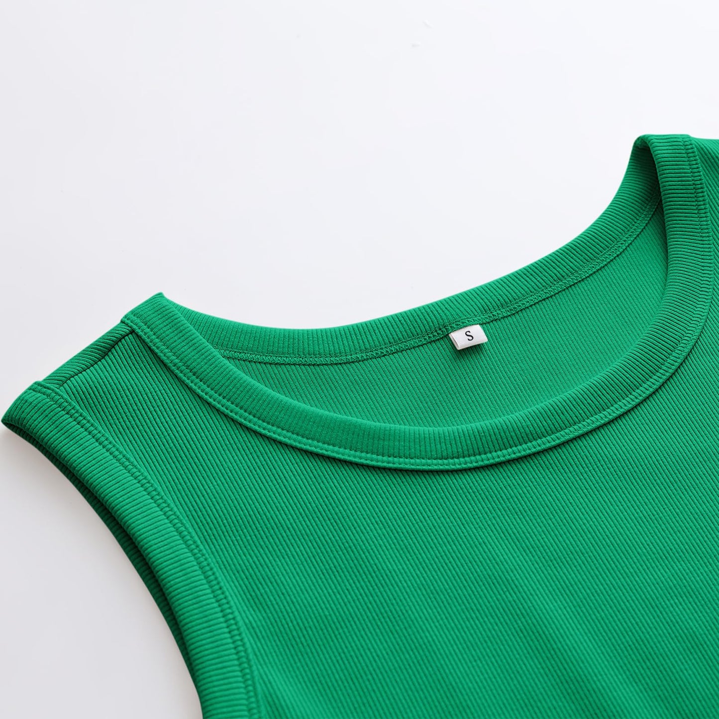 ANRABESS Womens Sleeveless High Neck Tank Tops Fashion Summer Casual Basic Slim Fit Ribbed Racerback Top Shirt Clothes Green-X-Small