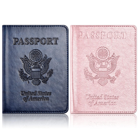 Eoehro 2Pack Passport Holder Wallet Cover Case, Travel Essentials for Women and Men