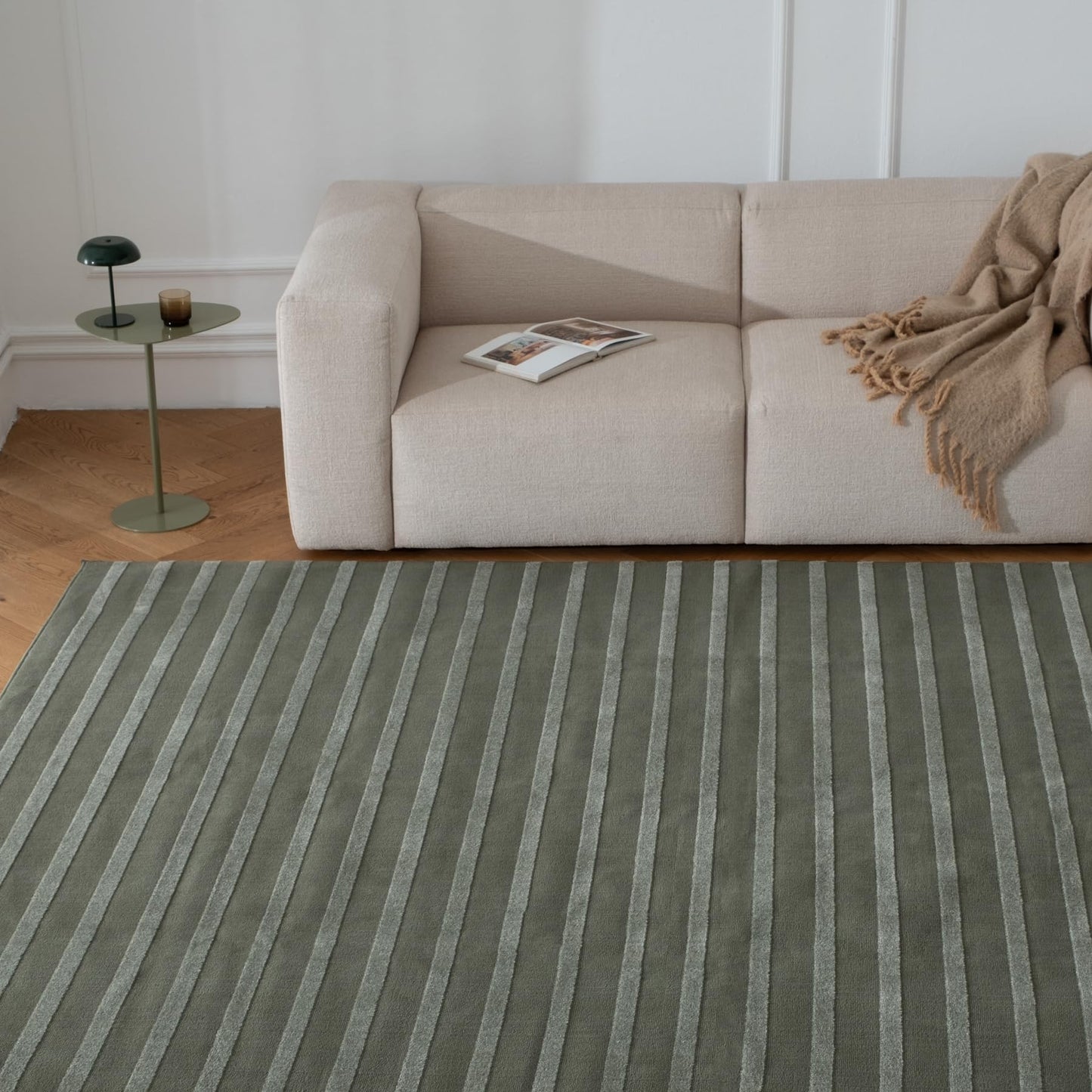 Revival Rugs Staves 8'x10' Area Rugs for Living Room Bedroom Dining Room - Washable, Oeko-TEX Certified, Modern, Green