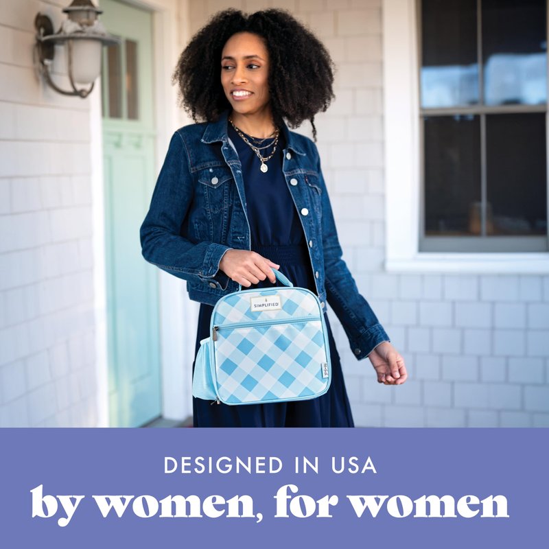 Fit & Fresh Lunch Bag For Women, Insulated Womens Lunch Bag For Work, Large Lunch Box For Women With Two Matching Containers, Townsend Lunch Bag, Carolina Gingham
