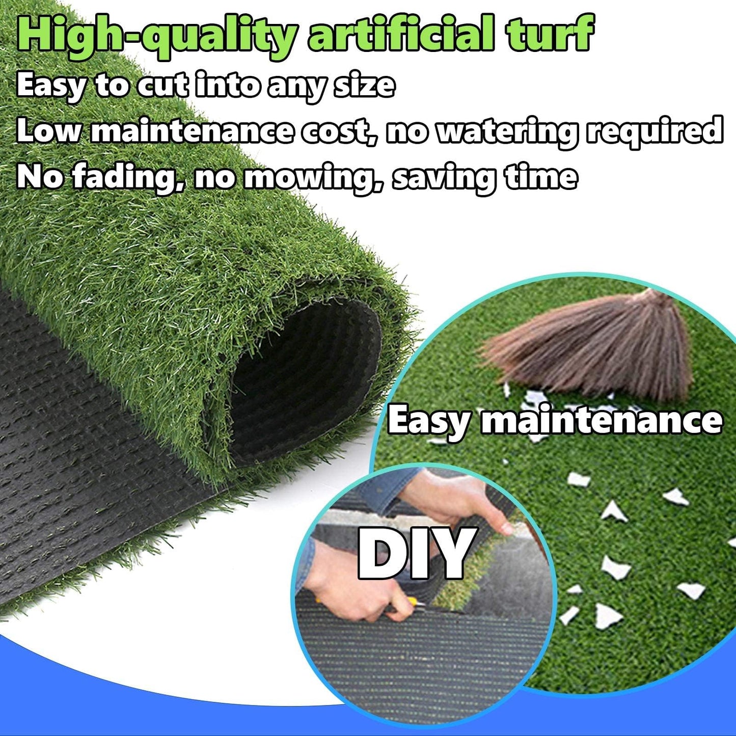 SSRIVER 50 X 75CM Artificial Grass Rug Turf for Dogs Indoor Outdoor Fake Grass for Dogs Potty Training Area Patio Lawn Decoration