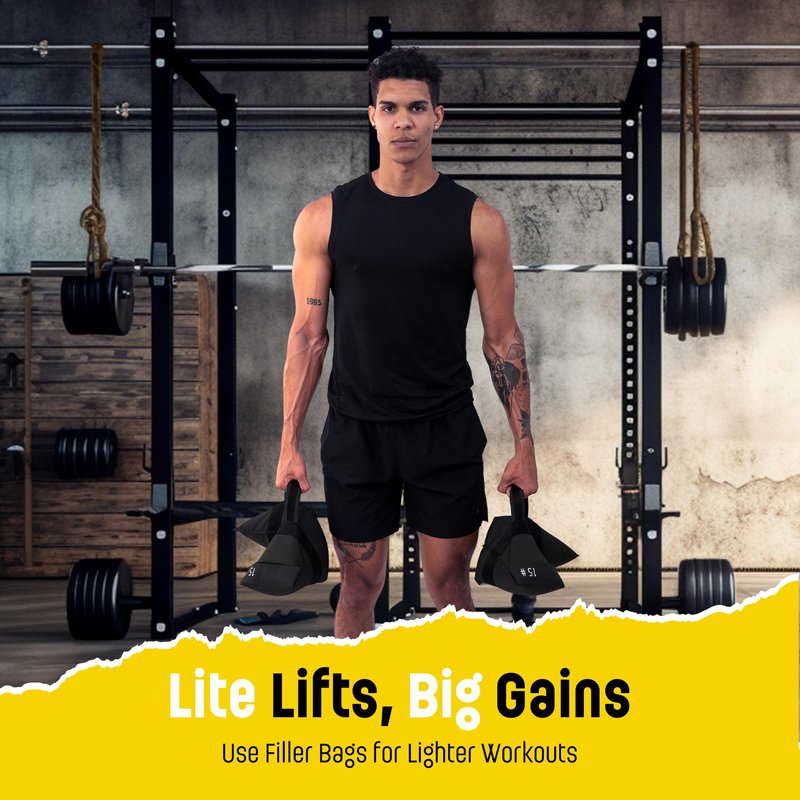 Sandbags for Working Out (Unfilled) - Enhance Your Fitness with Our Workout Sandbag, Versatile & Durable Sand Bags for Weight Training | 15-75 lbs Sand Bag for Exercise – Dark Gray - Guide Included