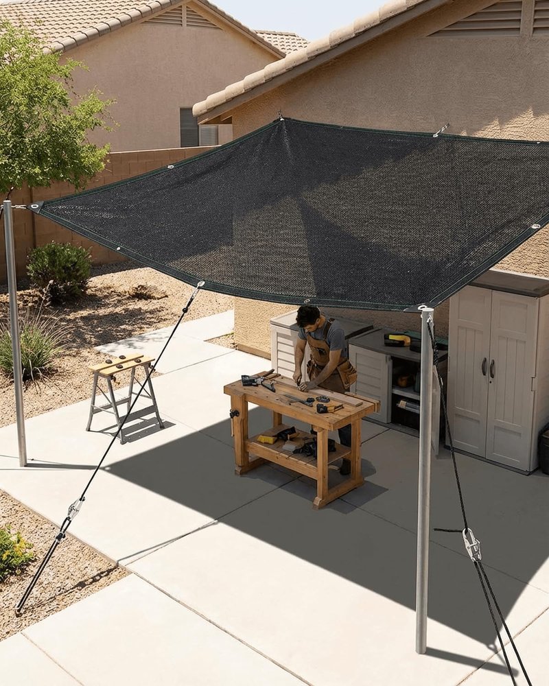 vensovo 30% Sunblock Shade Cloth Net Black Resistant - 8x20 Ft Garden Shade Mesh for Plant Cover, Greenhouse, Chicken Coop, Kennels, Tomatoes Plants