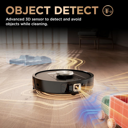 Shark Robot Vacuum & Mop Combo, PowerDetect NeverTouch Pro,Self-Emptying,Self-Refill with Self-Clean Pad Wash & Dry, 60-Day Debris Capacity,30-Day Refill Tank, 5PowerDetect Technologies,White,AV2800ZE