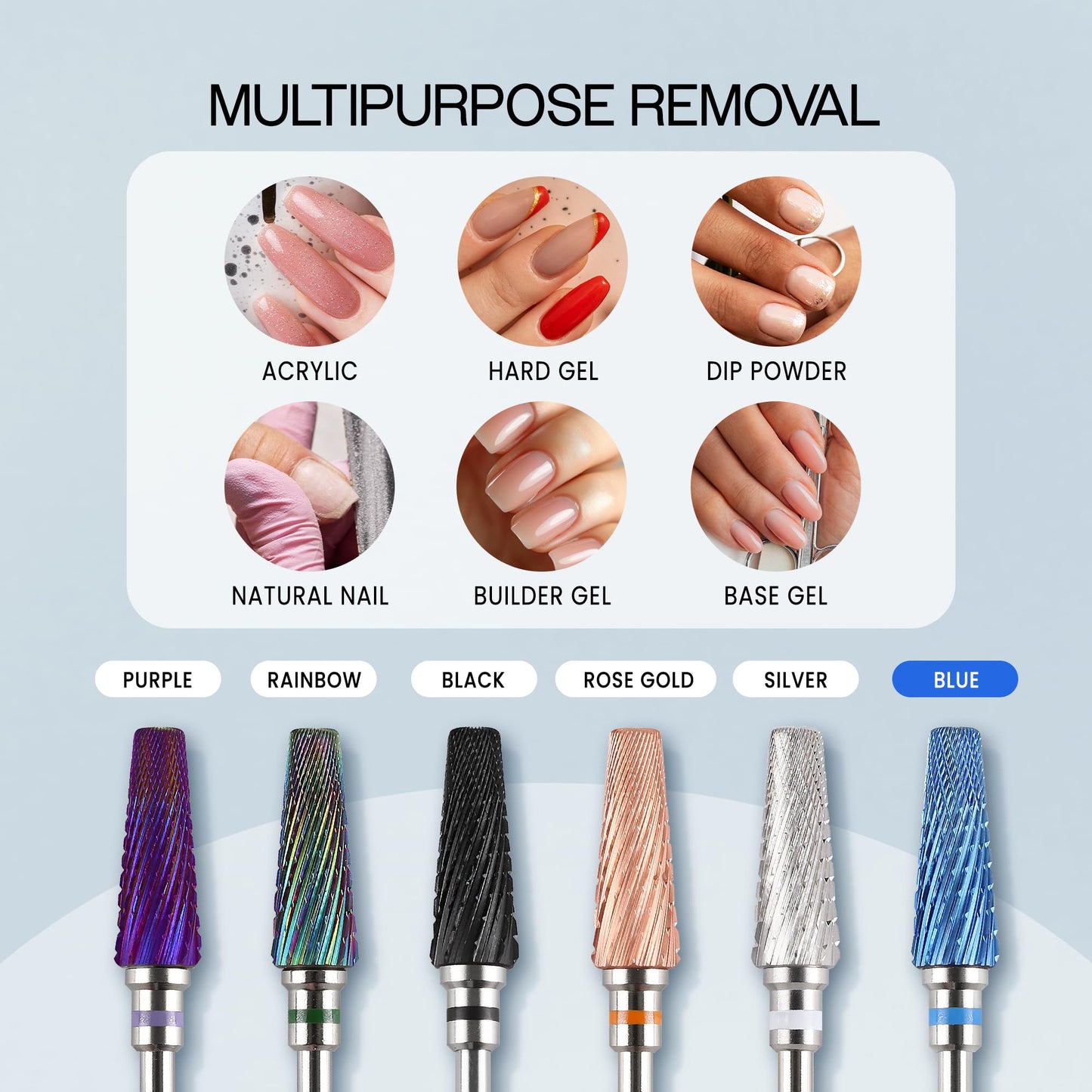 PANA Nail Carbide 5 in 1 Bit - Two Way Rotate use for Both Left and Right Handed - Fast Remove Acrylic or Hard Gel - 3/32" Shank - Manicure, Nail Art, Drill Machine (Fine - F, Silver)