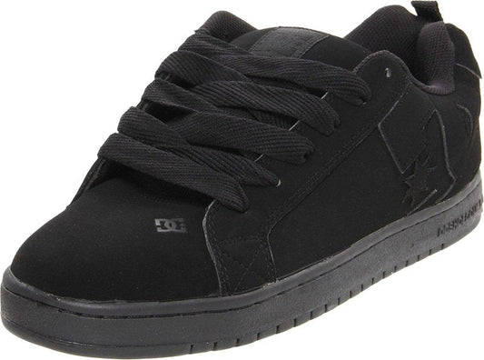 DC mens Court Graffik Casual Skate Shoe, Black/Black/Black, 11.5 US