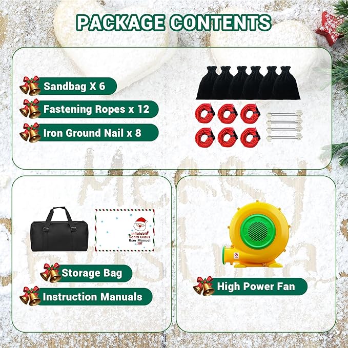 Giant Inflatable Santa Claus Outdoor 26ft Santa Inflatable Christmas Decorations for Blow up Christmas Decorations Outdoor Holiday Lawn Party Shopping Mall (with LED Lights)
