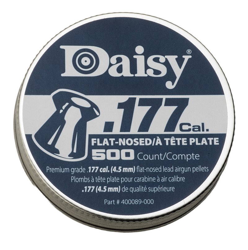 Daisy, Precision Max .177 Cal, 7.8 Grains, Wadcutter, 500ct, Flat-Nose Pellets, Flip Top Box, Belt Clip Design, .177 Caliber, 987597-406