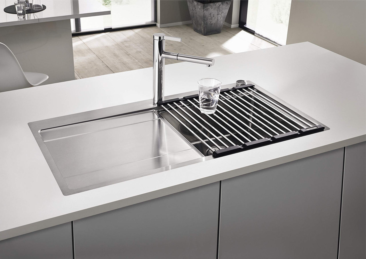 BLANCO 238483 Folding Grid as a Drainer for The Kitchen Sink, Foldable Grid for The Sink in The Kitchen, 440 mm Width