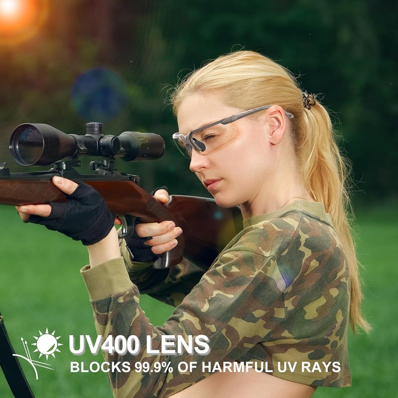 Shooting Glasses - Anti-Fog Safety Glasses for Adults | Includes Case