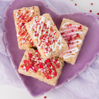 Sweets Indeed Valentines Sprinkles 6-Cell Jar | Heart Sprinkles, Red White Pink Jimmies & Sanding Sugar | Baking & Decorating | 6.45 ounces