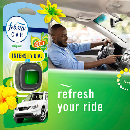 Febreze Car Air Freshener, Car Vent Clip and Odor Fighter, Gain Original Scent, 8 Count