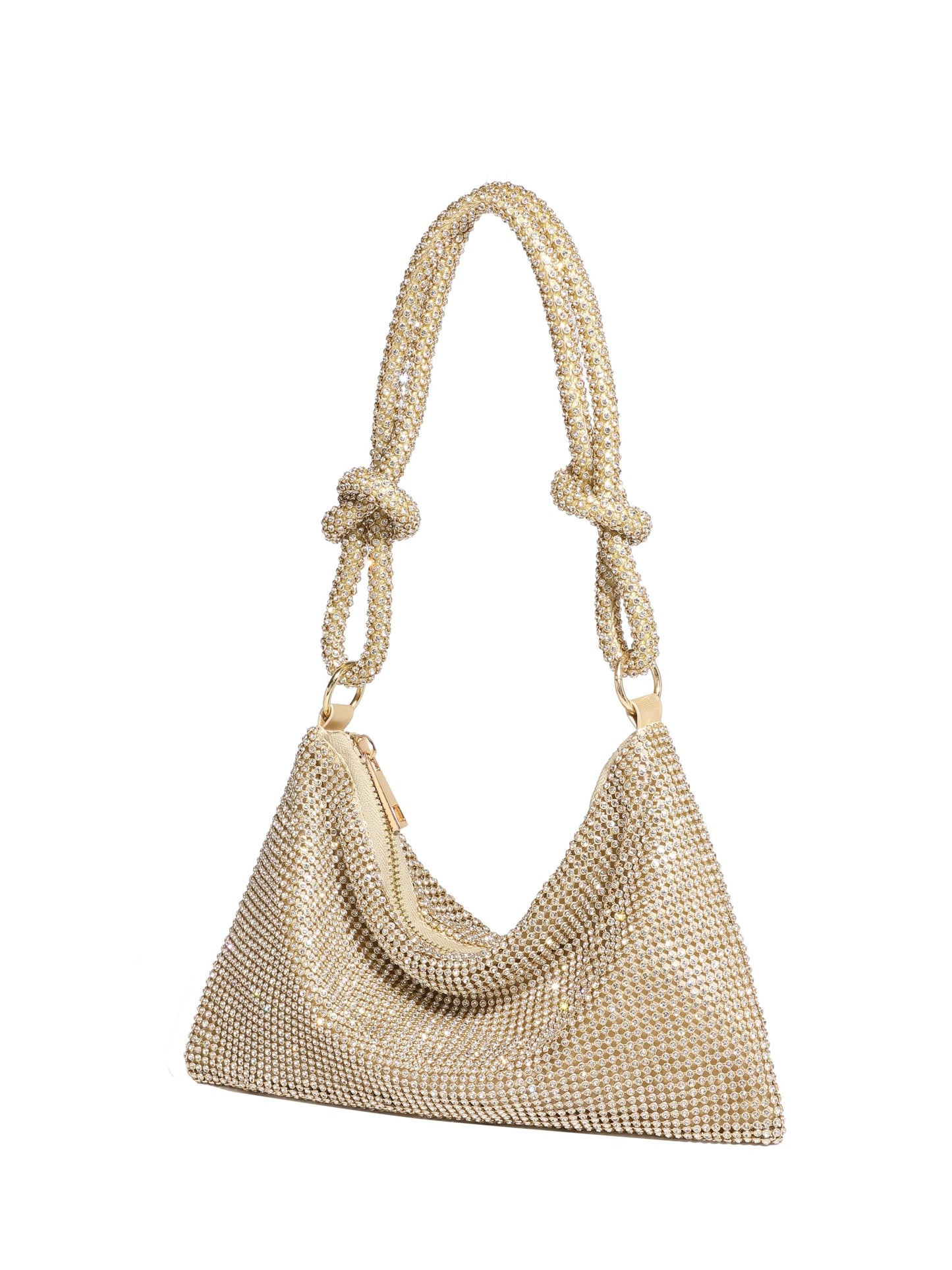 YUWITA Rhinestone Purse for Women Evening Bag Glitter Sparkly Mini Handbags (Gold)