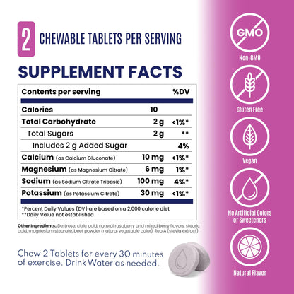 SaltStick FastChews Electrolytes - 60 Chewable Electrolyte Tablets - Salt Tablets for Running, Fast Hydration, Leg Cramps Relief, Sports Recovery - Non-GMO, Vegan, Gluten Free (Mixed Berry)