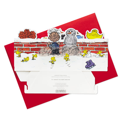 Hallmark Paper Wonder Peanuts Displayable Pop Up Christmas Card with Light and Sound (Charlie Brown Christmas Tree, Plays Christmastime is Here)