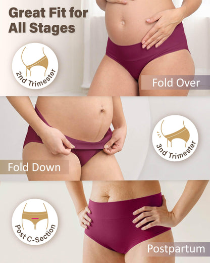 Intimate Portal Maternity Knickers Pregnancy Underwear After Birth Foldable Under Bump Pants 6-Pk Epitome L
