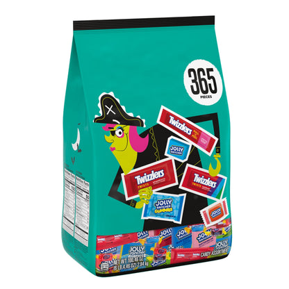 JOLLY RANCHER and TWIZZLERS Assorted Fruit Flavored, Halloween Candy Bulk Bag, 100.46 oz (365 Pieces)