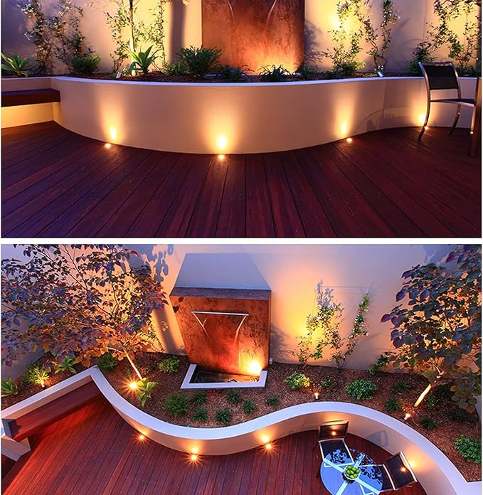 LED Recessed Deck Light Kits with Protecting Shell,LED Outdoor Landscape Lighting IP67 Waterproof,DC 12V Low Voltage for Garden,Yard,Stair,Patio,Kitchen Decoration In Ground(20pcs,Warm White)